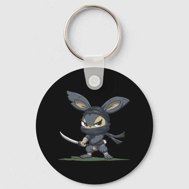 Amazing Ninja Bunny Graphic For A Cool Adventure  Keychain (Front)