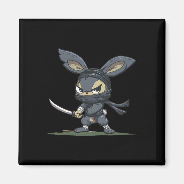 Amazing Ninja Bunny Graphic For A Cool Adventure  Magnet (Front)