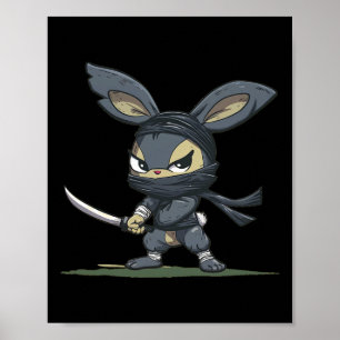Amazing Ninja Bunny Graphic For A Cool Adventure Poster