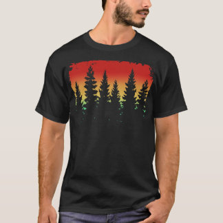 Amazing Novelty Coniferous Forest Silhouette T-Shirt