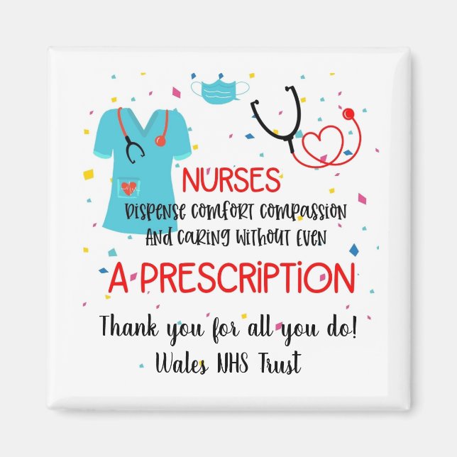 amazing nurse thank you staff gift magnet (Front)
