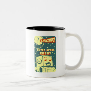 Amazing Outer Space Robot Two-Tone Coffee Mug