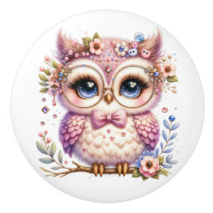 AMAZING OWLS CERAMIC KNOB