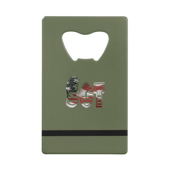 Amazing Patriotic Military Unique Wallet Bottle Opener (Front)