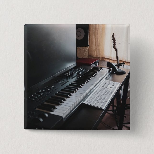Amazing Piano 2 Inch Square Button (Front)