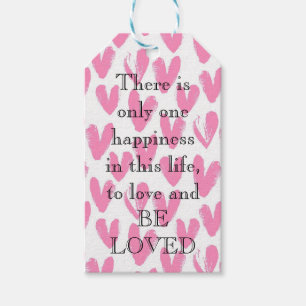 Amazing Pink Heart with love a quote Gift Tags