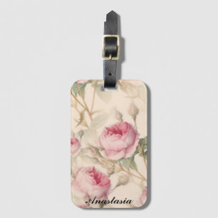 Amazing Pink Roses with your name Luggage Tag