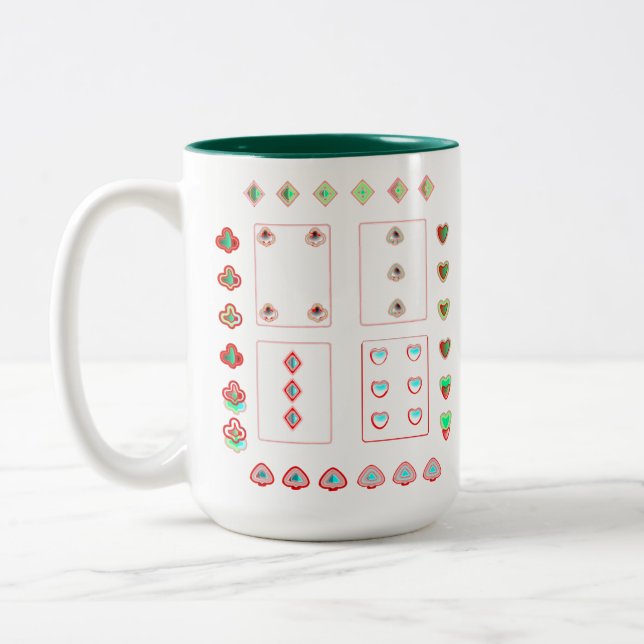 amazing playing-cards design Two-Tone Mug, 15 oz Two-Tone Coffee Mug (Left)