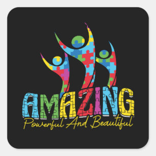Amazing powerful and beatiful (2) square sticker