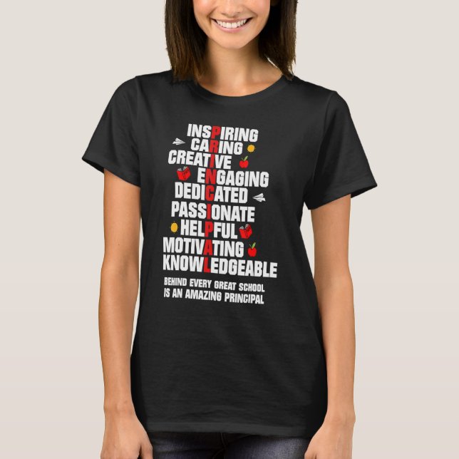 Amazing Principal Inspirational Appreciation T-Shirt (Front)