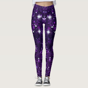 Amazing Purple Glitter Leggings