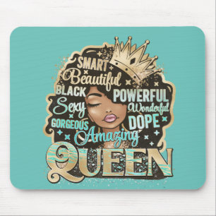 Amazing Queen Melanin Woman Sista Bling Drip Mouse Pad