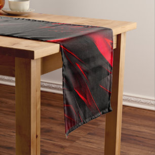 Amazing Red to the Point Abstract Design Medium Table Runner
