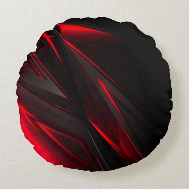 Amazing Red to the Point Abstract Design  Round Pillow (Front)