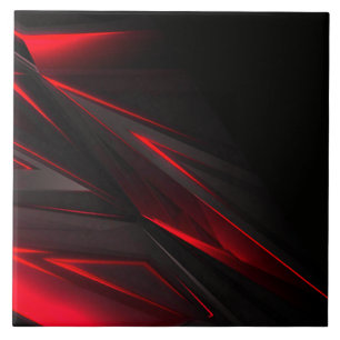 Amazing Red to the Point Abstract Design  Tile
