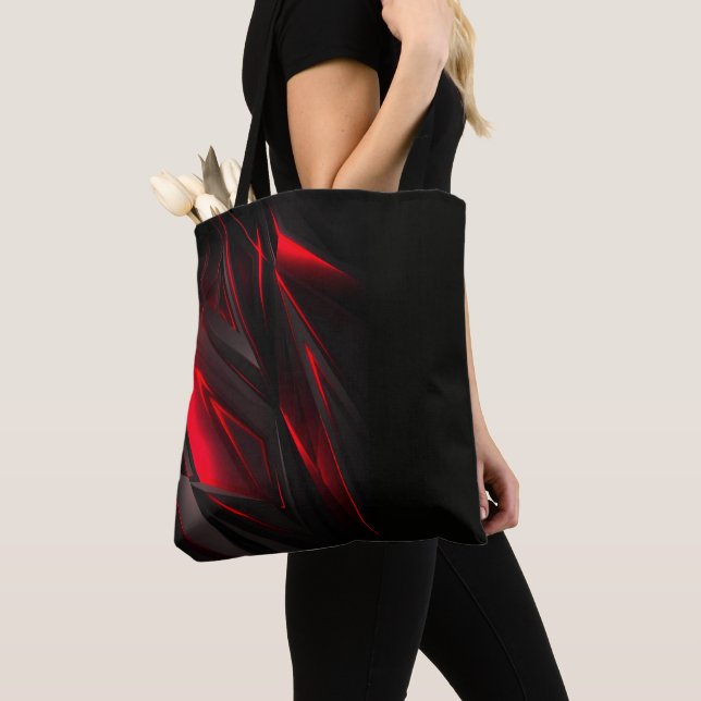 Amazing Red to the Point Abstract Design  Tote Bag (Close Up)