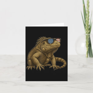 Amazing Reptile With America Sungles Costume  Card