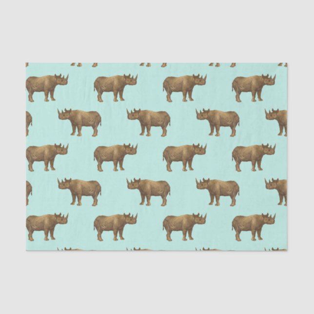 Amazing Rhinoceros Safari Tissue Paper (Front)