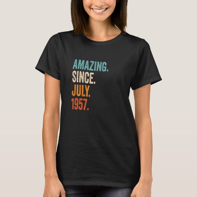 Amazing Since July 1957 66th Birthday T-Shirt (Front)