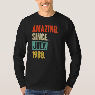 Amazing Since July 1980 42 Year Old 42nd Birthday T-Shirt