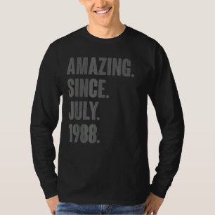 Amazing Since July 1988  34 Year Old  34th Birthda T-Shirt