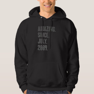Amazing Since July 2009  13 Year Old  13th Birthda Hoodie