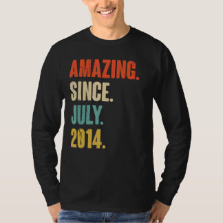Amazing Since July 2014 8 Year Old Gift 8th Birth T-Shirt