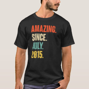 Amazing Since July 2015 7 Year Old 7th Birthday T-Shirt
