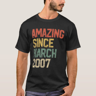 Amazing Since March 2007 14th Birthday Gift 14 Yea T-Shirt