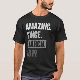 Amazing Since March 2019 Birthday 4th Decoration T-Shirt
