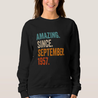 Amazing Since September 1957 66th Birthday Sweatshirt