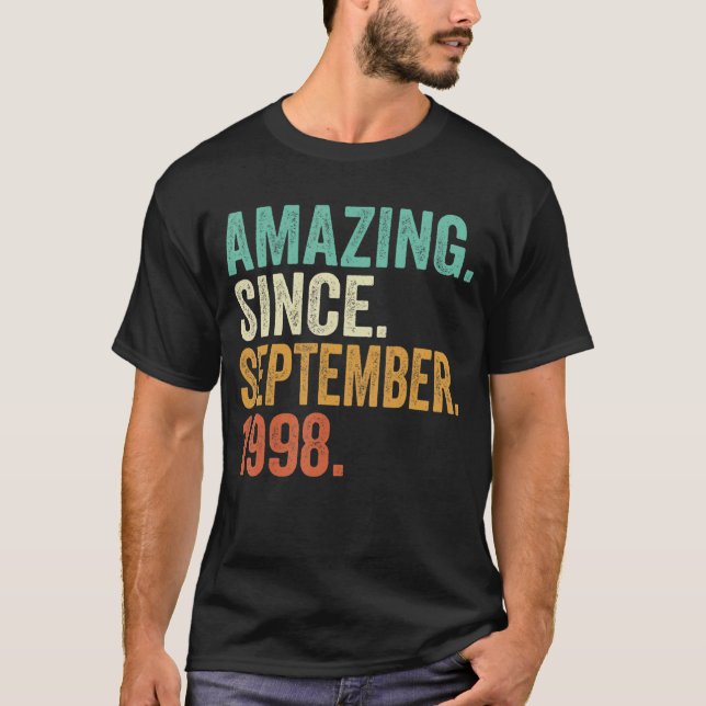 Amazing Since September 1998 24 Year Old 24th Birt T-Shirt (Front)