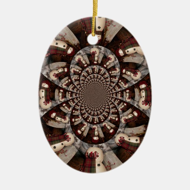 Amazing Snowman Ceramic Ornament (Front)