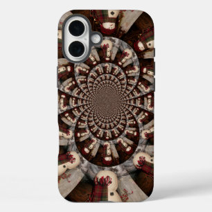 Amazing Snowman Kaleidoscope Intricate Winter Ar iPhone 16 Plus Case