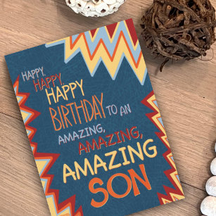 Amazing Son Birthday Modern Inspirivity Card