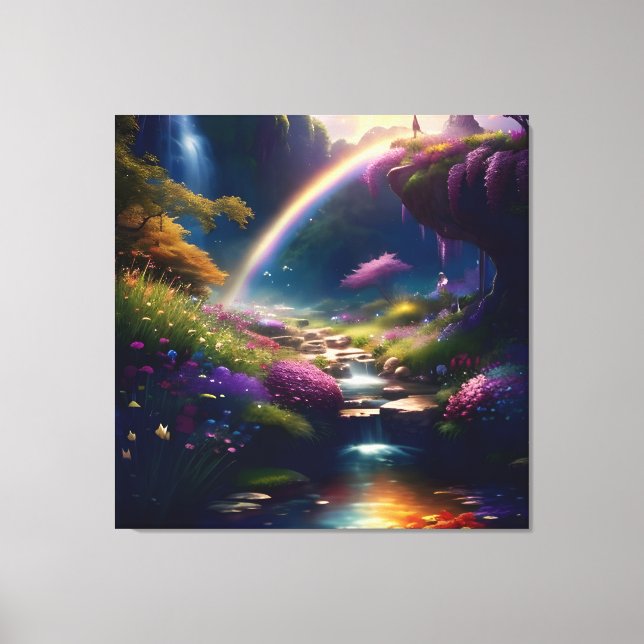 Amazing Splendour Waterfall Landscape 4 Canvas Print (Front)