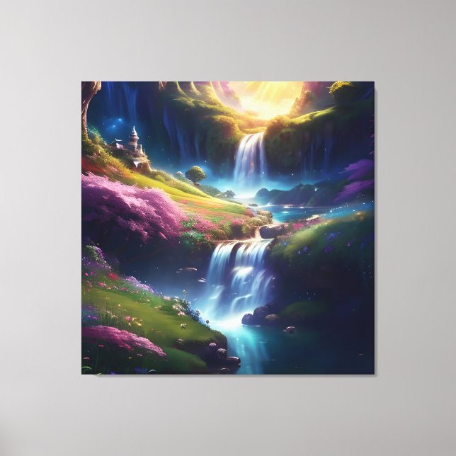 Amazing Splendour Waterfall Landscape 5 Canvas Print (Front)