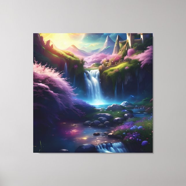 Amazing Splendour Waterfall Landscape 8 Canvas Print (Front)