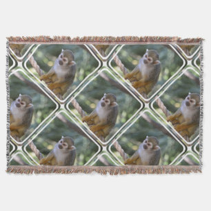 Amazing Squirrel Monkey Throw Blanket