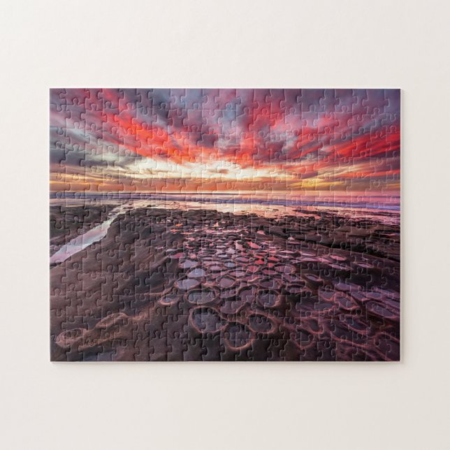 Amazing sunset at the tide pools jigsaw puzzle (Horizontal)