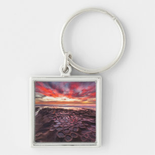 Amazing sunset at the tide pools keychain