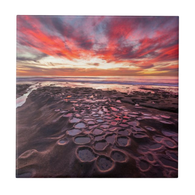 Amazing sunset at the tide pools tile (Front)