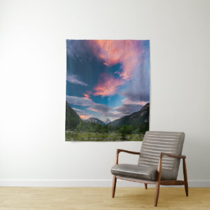 Amazing sunset clouds over mountain Mangart Tapestry