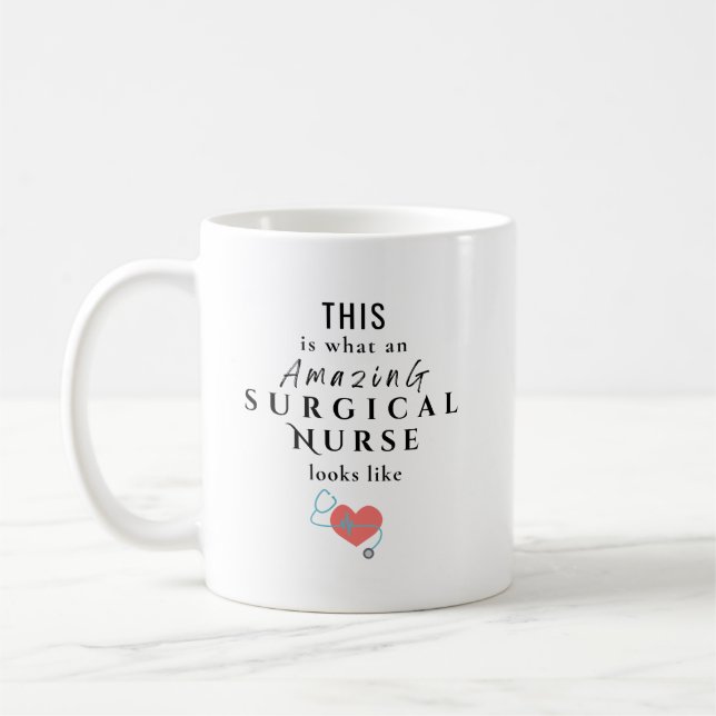 Amazing Surgical Nurse Personalized Coffee Mug (Left)