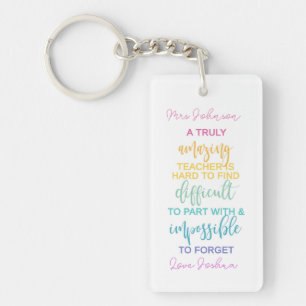 amazing teacher hard to find impossible to forget keychain