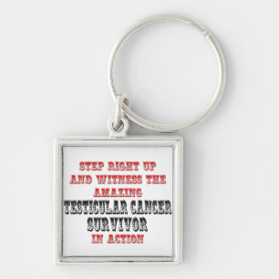 Amazing Testicular Cancer Survivor In Action Keychain
