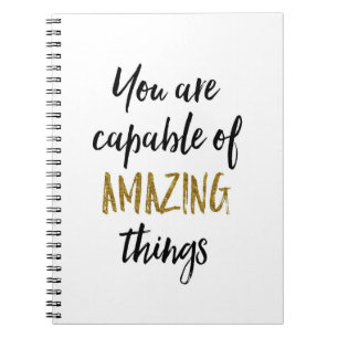 Amazing Things Motivational Quote Notebook
