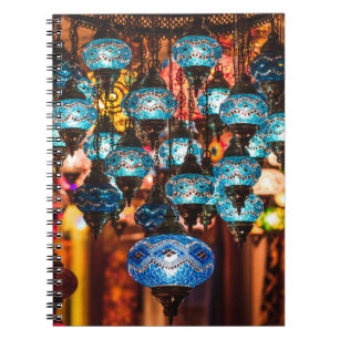 Amazing traditional handmade turkish lamps in souv notebook