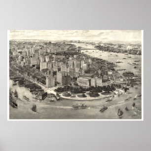 Amazing View of New York City in 1905 Poster