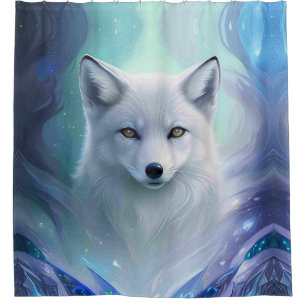 Amazing White Snow Fox on Icy Land